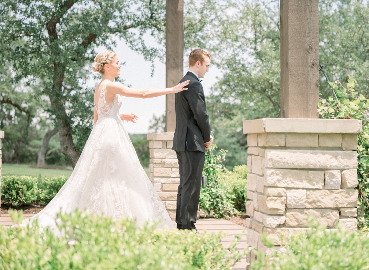 Canyonwood Ridge Dripping Springs wedding by Light and Airy Austin wedding photographer Tara Lyons Photography first look