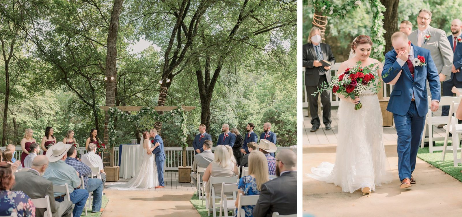 casa blanca on brushy creek light and airy wedding photography bride and groom exiting ceremony