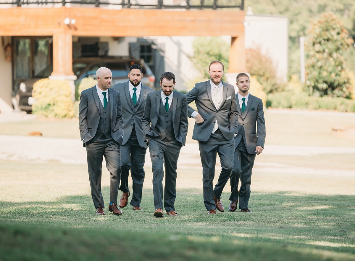 River Road Chateau, wedding photography at anna tx wedding venue, groom and groomsmen walking