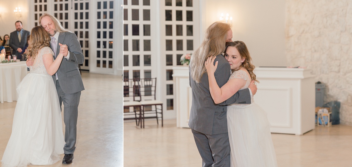 father daughter wedding dance, the ivory oak hill country wedding venue, tara lyons photography