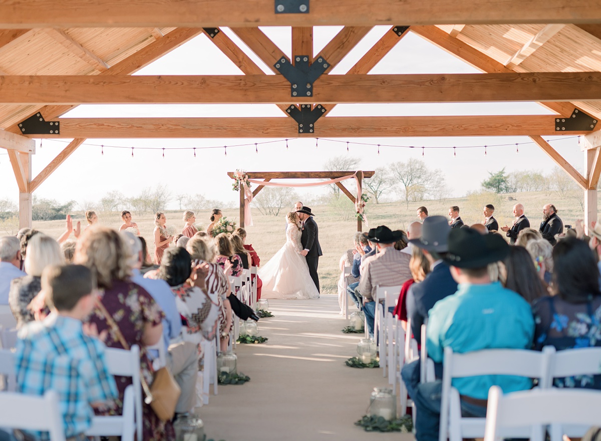 wedding ceremony site - Blue Hills Ranch Fall wedding near Waco, TX