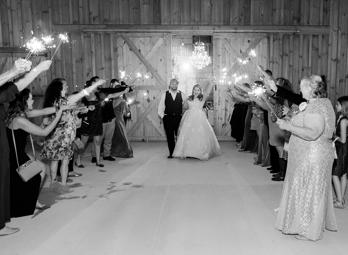 grand sparkler exit at - Blue Hills Ranch Fall wedding near Waco, TX