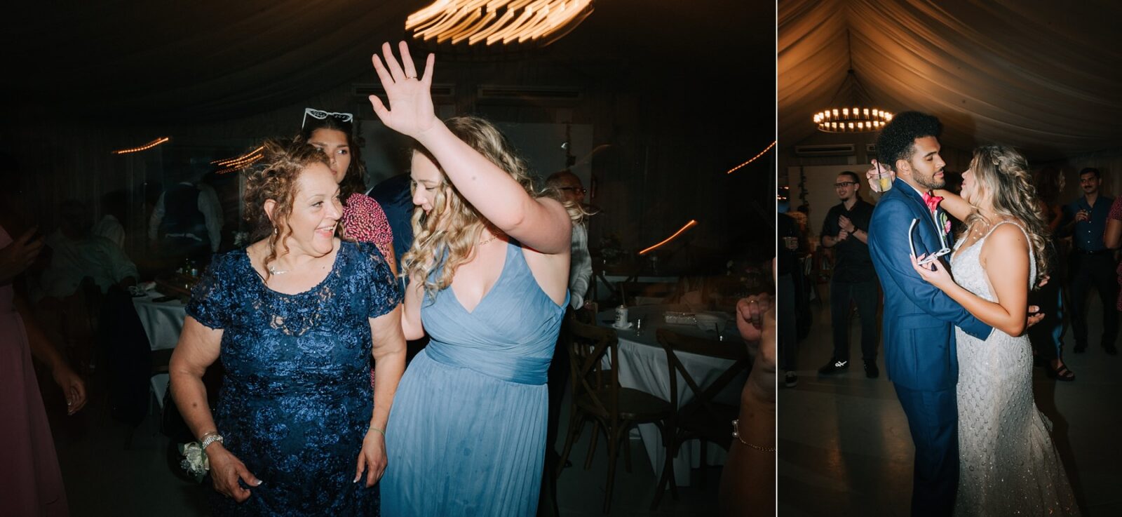 maid of honor dancing with groom's mom and wedding reception in austin texas